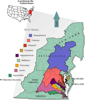 Chesapeake Bay watershed map