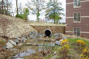 Stormwater pipe on Grounds